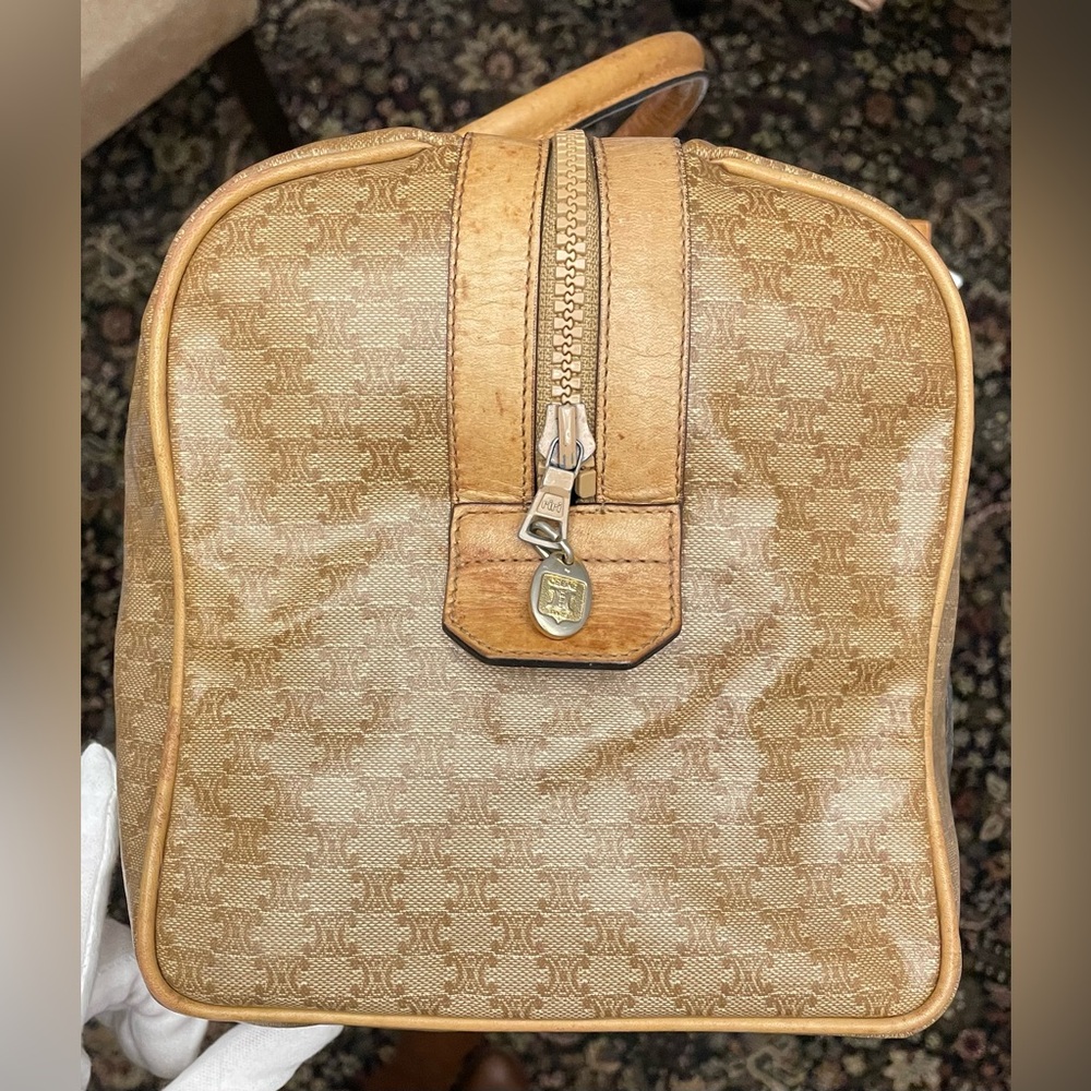 Celine Authentic Vintage Brown and Tan Macadam Boston Bag - Picture 6 of 17